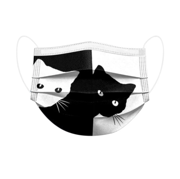 Einwegmasken "Black and White Cats" - Image 2